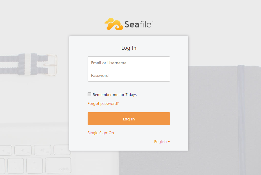 Seafile login page