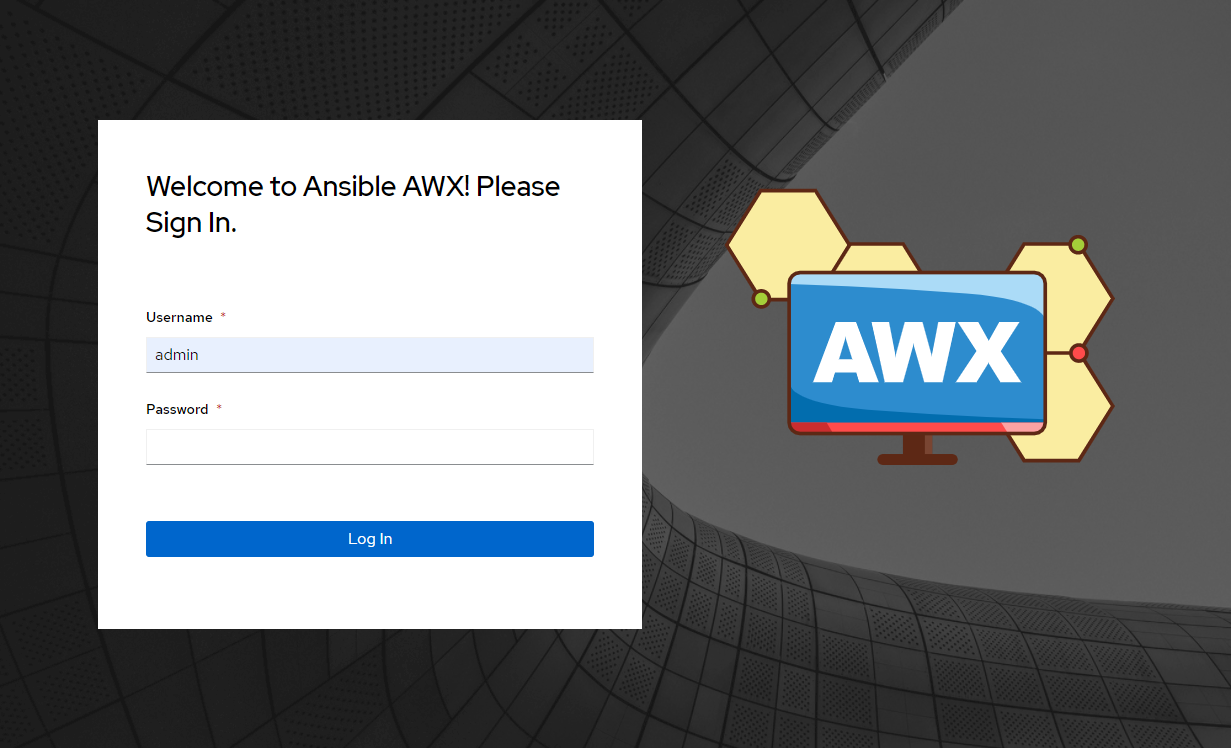 AWX login page