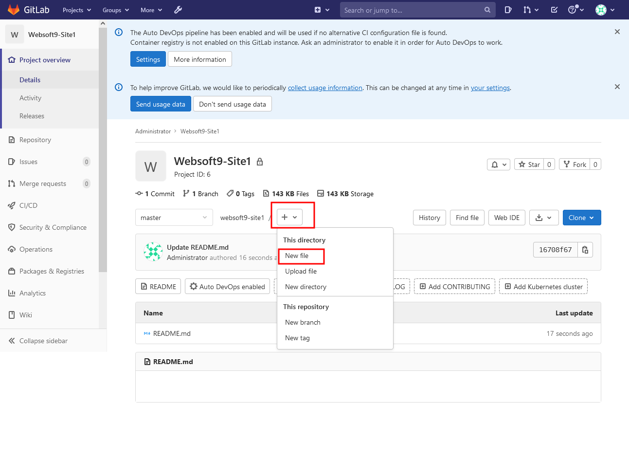 gitlab-getting-started-websoft9