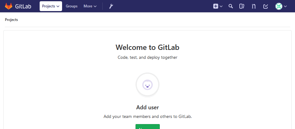 GitLab dashboard