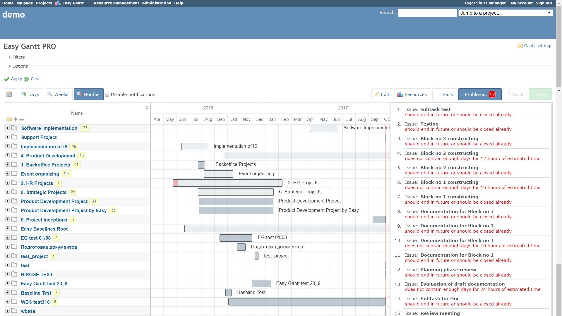 Redmine interface