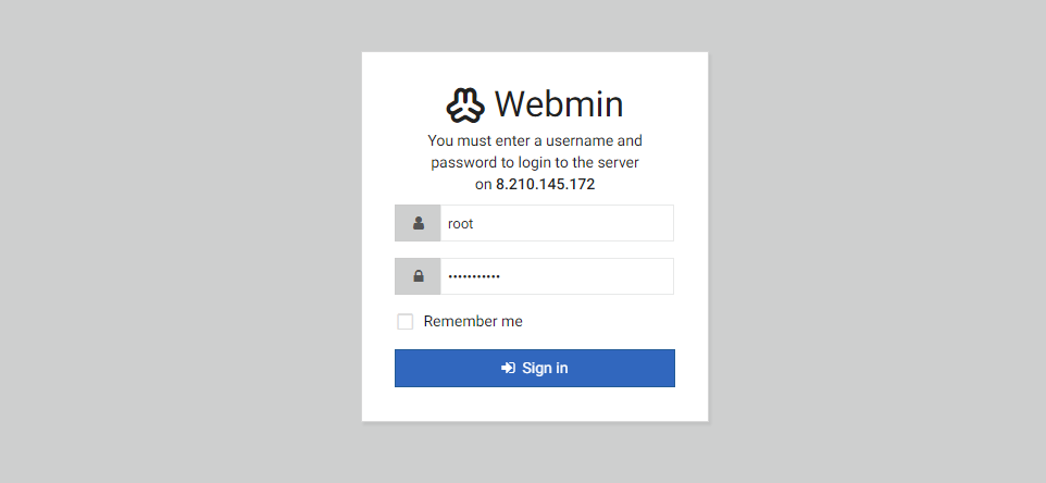 Webmin 登录页面