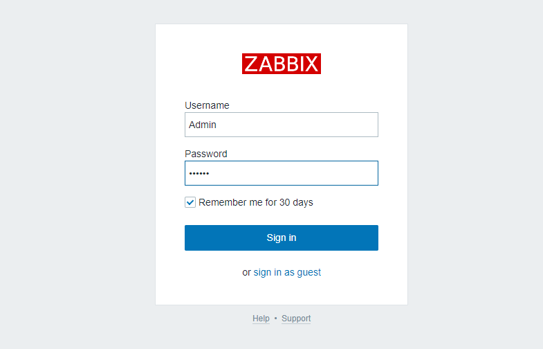 Zabbix 登录界面